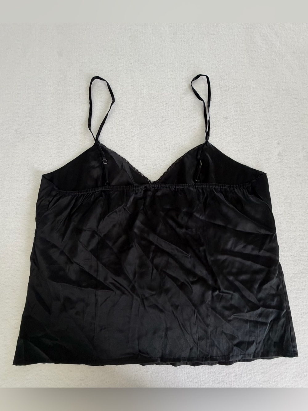 Elegant Black Satin Camisole with Slim Straps